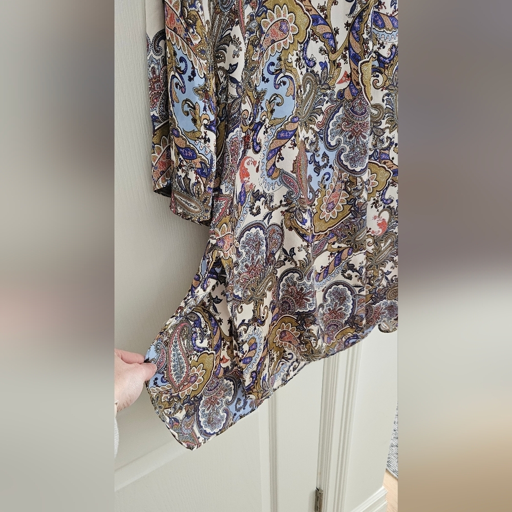 Zara Silky/satiny Paisley Print Tunic Dress - Picture 3 of 6